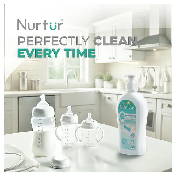 Nurtur organic baby bottle accessories liquid cleanser alcohol free 500ml 2 pack