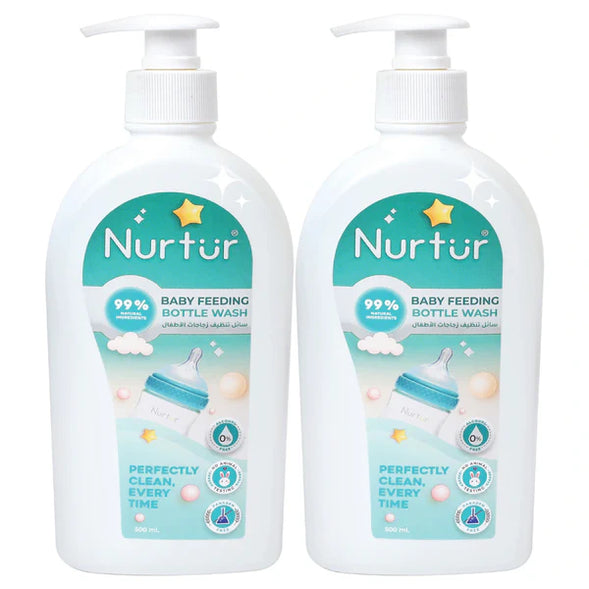 Nurtur Organic Baby Bottle & Accessories Liquid Cleanser Alcohol-Free, 500ml (2 Pack)