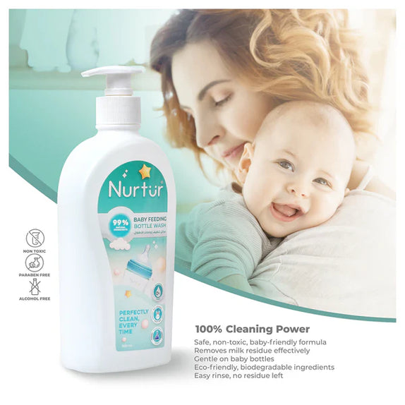 Nurtur organic baby bottle accessories liquid cleanser alcohol free 500 ml