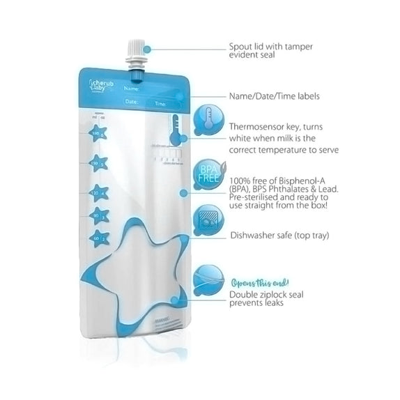 Cherub Baby Thermosensor Reusable Breast Milk Bags - MamaApp