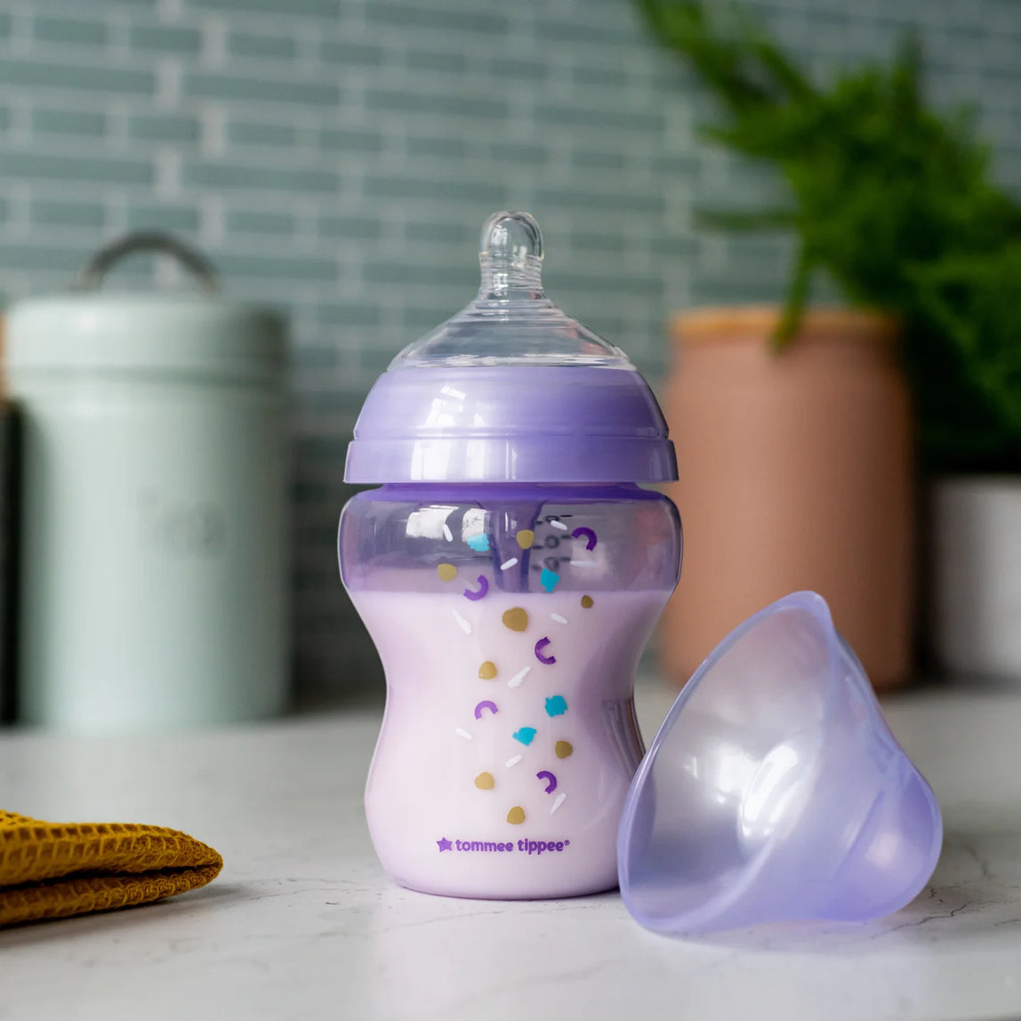 Tommee Tippee Advanced Anti-Colic Feeding Bottle, 260ml x1 - Girl - MamaApp