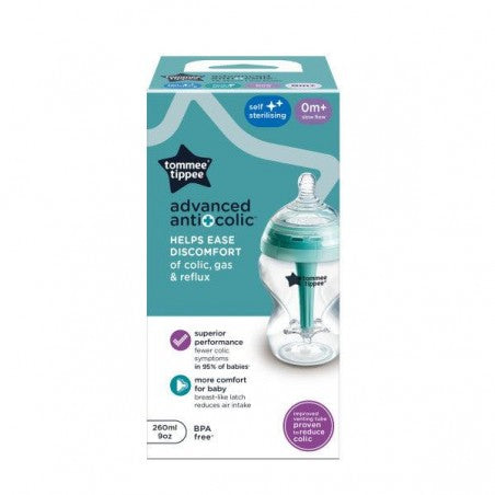 Tommee Tippee Advanced Anti-Colic Feeding Bottle – 260ml (Teal)