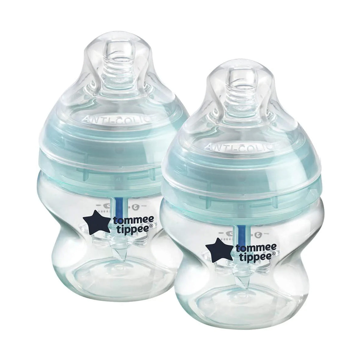 Tommee Tippee Advanced Anti-Colic Feeding Bottle, Slow Flow, 150ml x2 - Blue
