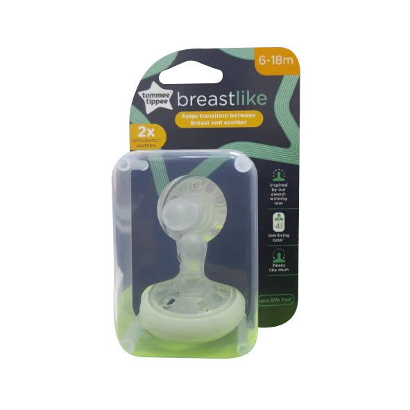 Tommee Tippee Closer To Nature Breast Like Soother, Pack of 2 (6-18 MONTHS) - MamaApp