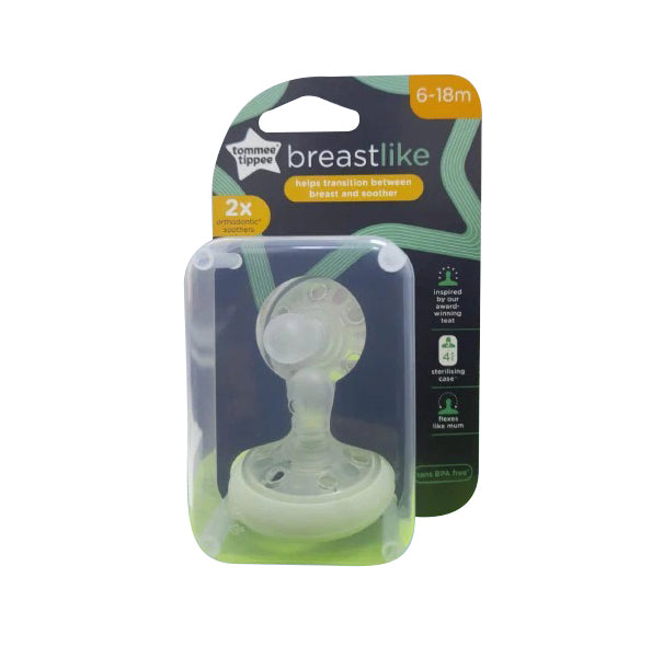 Tommee Tippee Closer To Nature Breast Like Soother, Pack of 2 (6-18 MONTHS) - MamaApp
