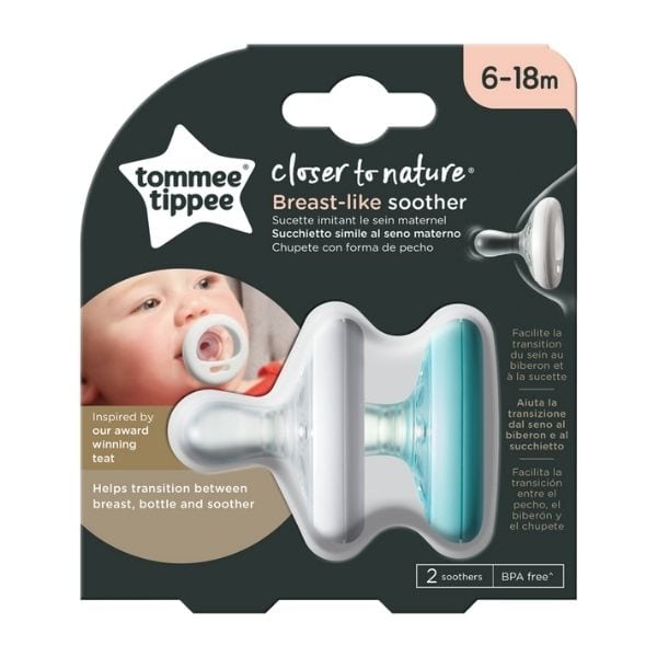 Tommee Tippee Closer To Nature Breast Like Soother, Pack of 2 (6-18 MONTHS)