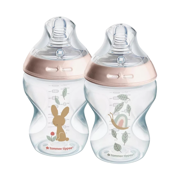 Tommee Tippee Closer to Nature Feeding Bottle, 260ml x 2 - Girl - MamaApp Qatar