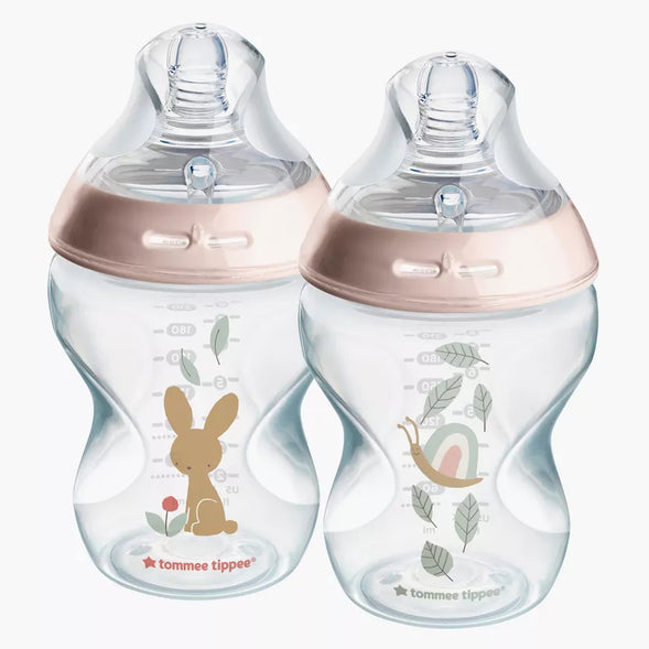 Tommee Tippee Closer to Nature Feeding Bottle, 260ml x 2 - Girl