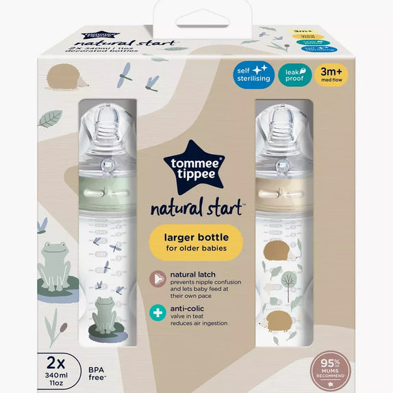 Tommee Tippee Closer to Nature Feeding Bottle, 340ml x 2 - MamaApp