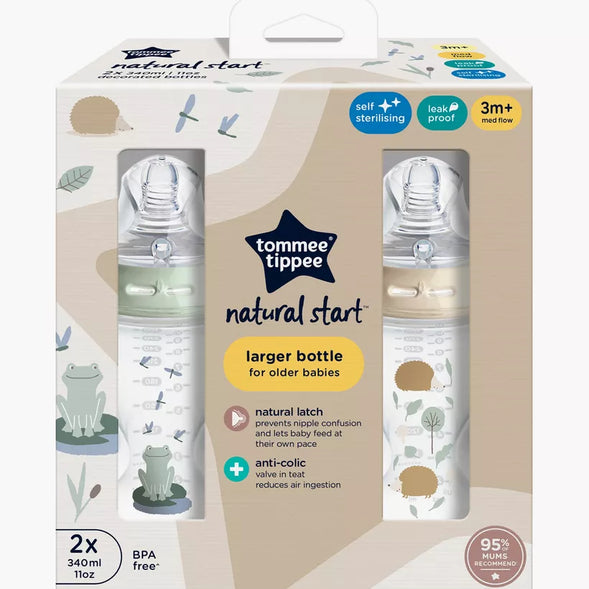 Tommee Tippee Closer to Nature Feeding Bottle, 340ml x 2