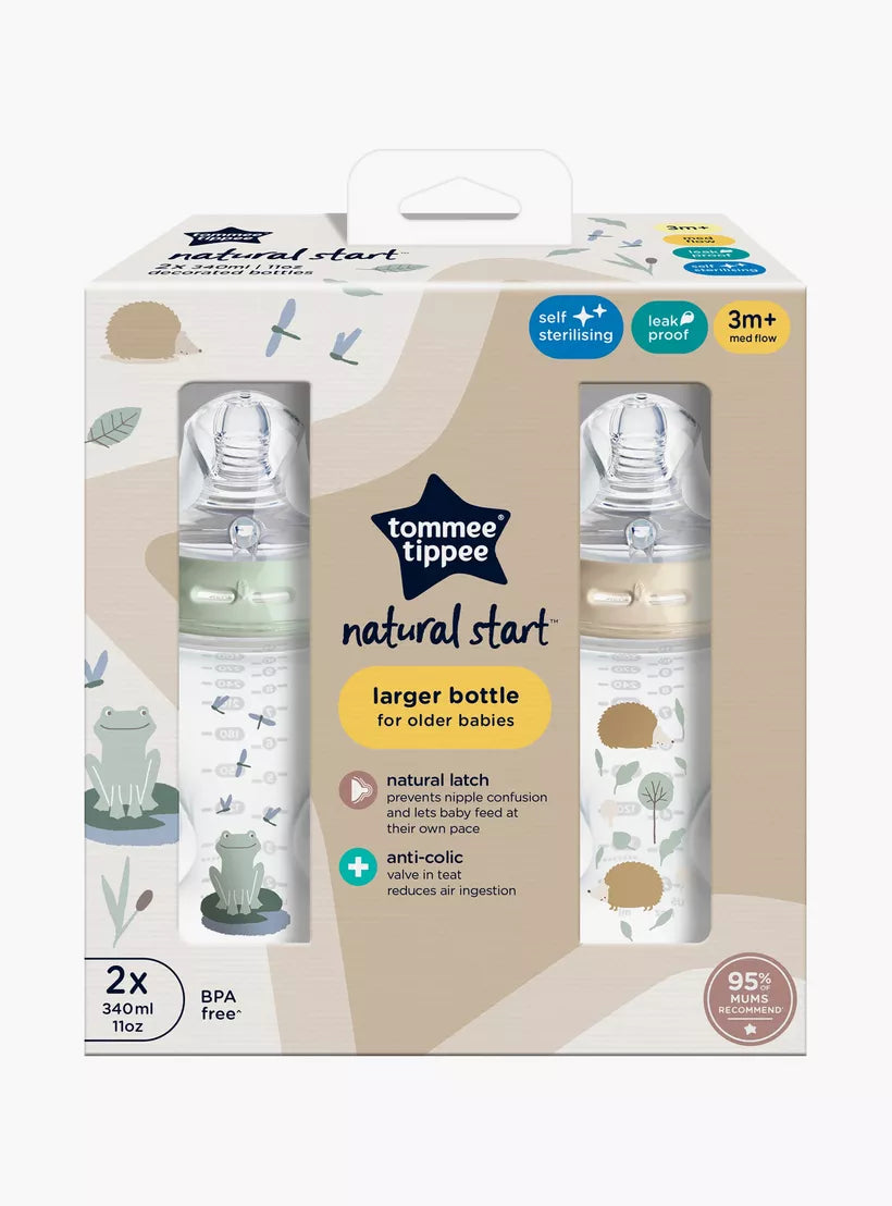 Tommee Tippee Closer to Nature Feeding Bottle, 340ml x 2