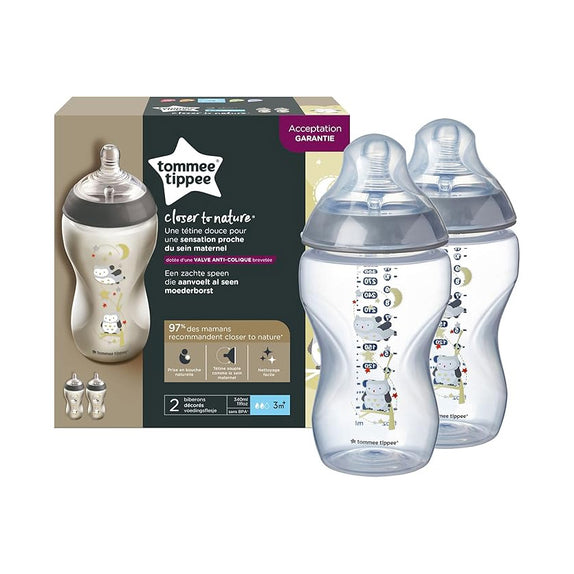 Tommee Tippee Closer to Nature Feeding Bottle, 340ml x 2 - MamaApp Qatar