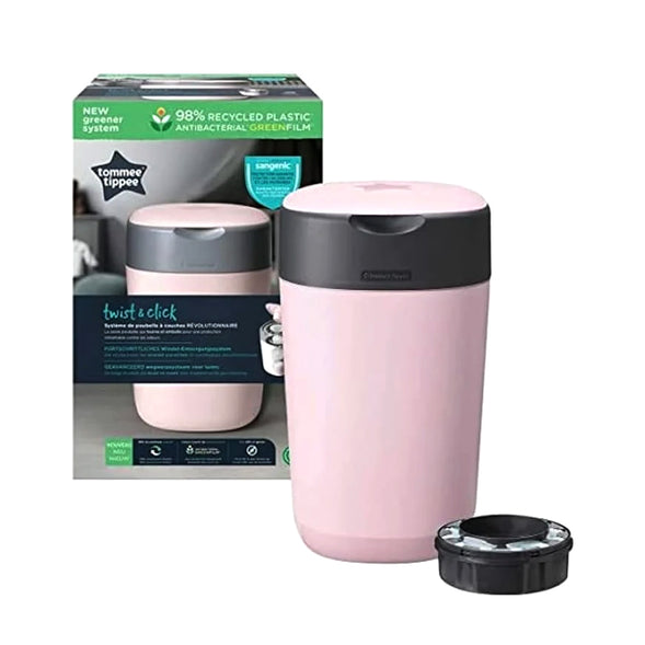 Tommee Tippee Twist and Click Nappy Disposal Tub, Pink