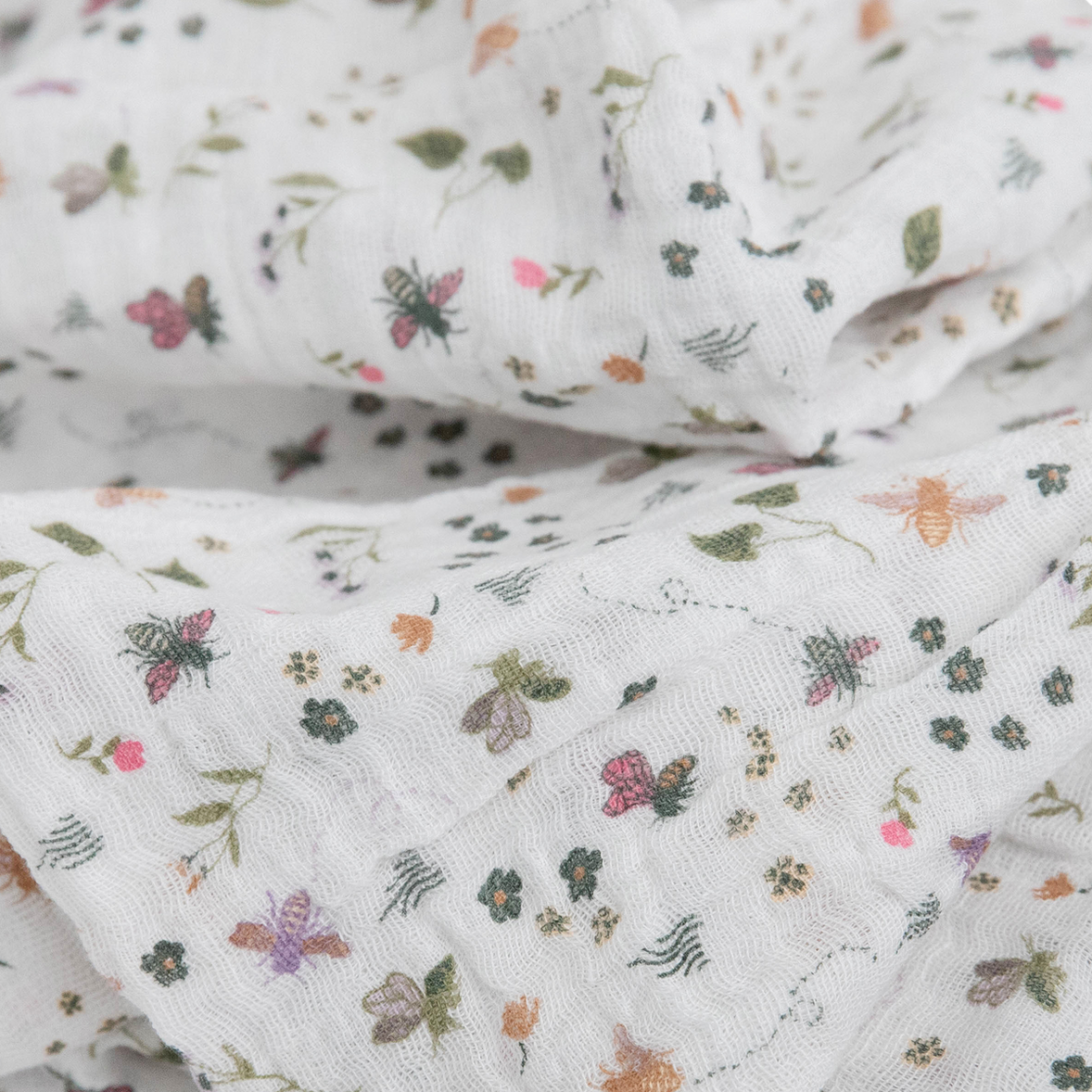 Little Unicorn 3-Pack Cotton Muslin Swaddle Set-Bees Set