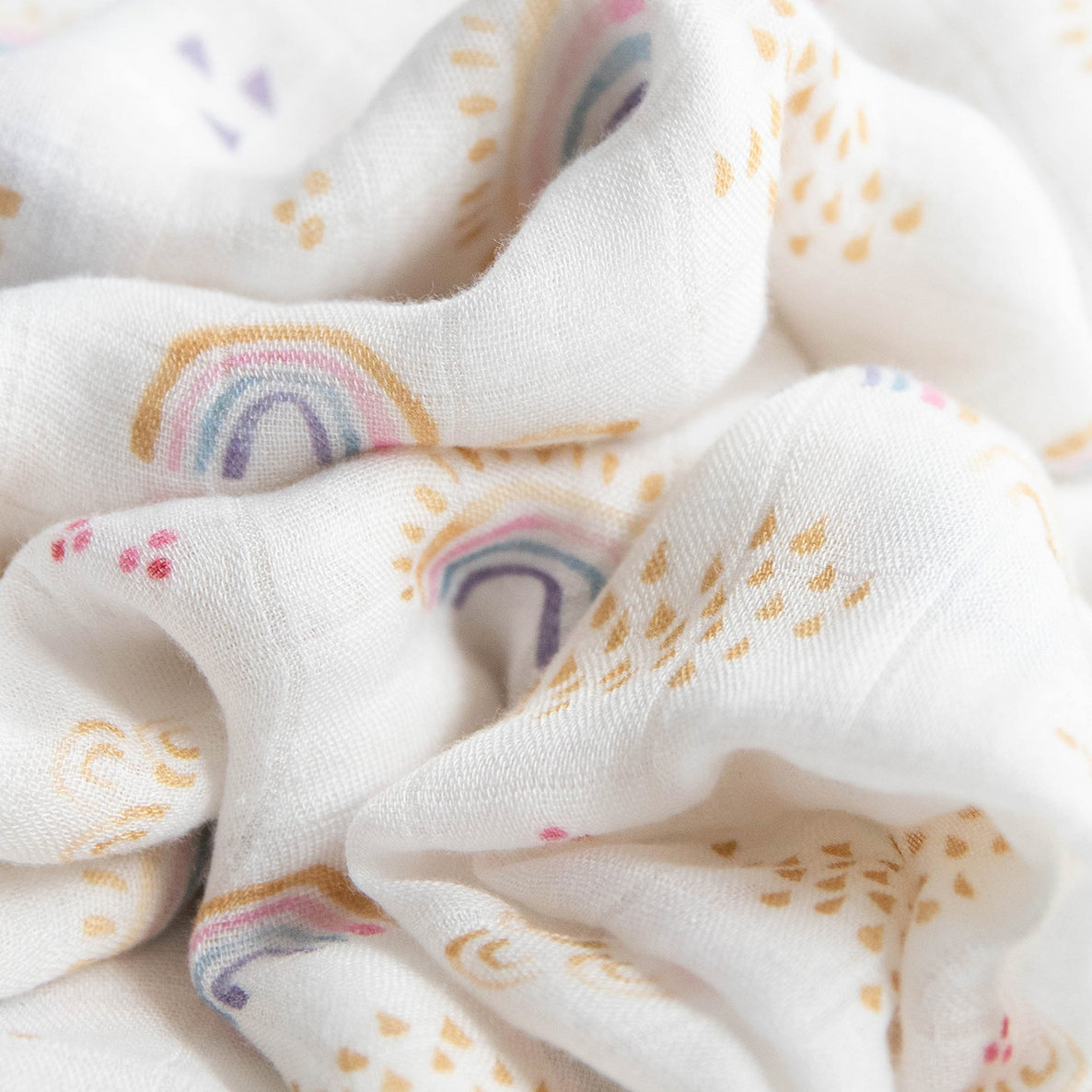 Little Unicorn 2-Pack Deluxe Muslin Swaddle Set-Rainbow Gingham Set