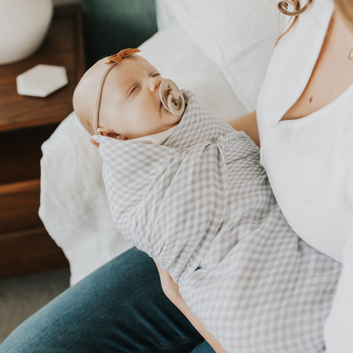 Little Unicorn 2-Pack Deluxe Muslin Swaddle Set-Rainbow Gingham Set