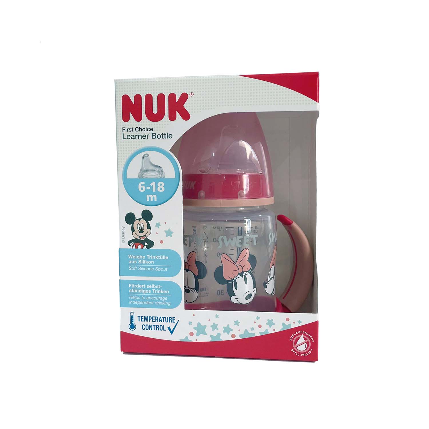 NUK LEARNER BTL PP 150ML MICKEY Red