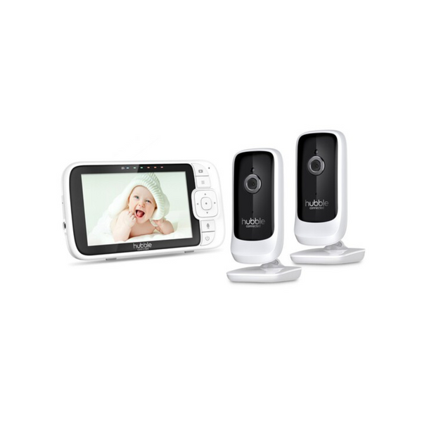 Hubble Nursery View Premium Twin 5" Video Baby Monitor Non-WiFi Hack-Proof