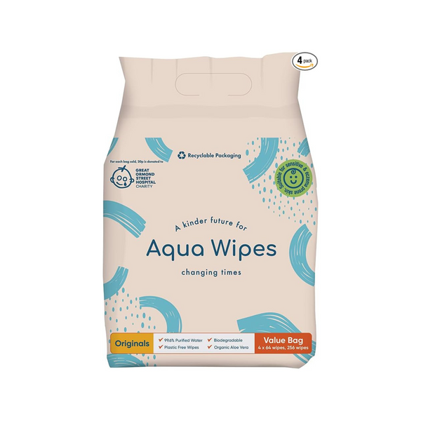 Aqua Wipes Value Bag 4x64 Pack