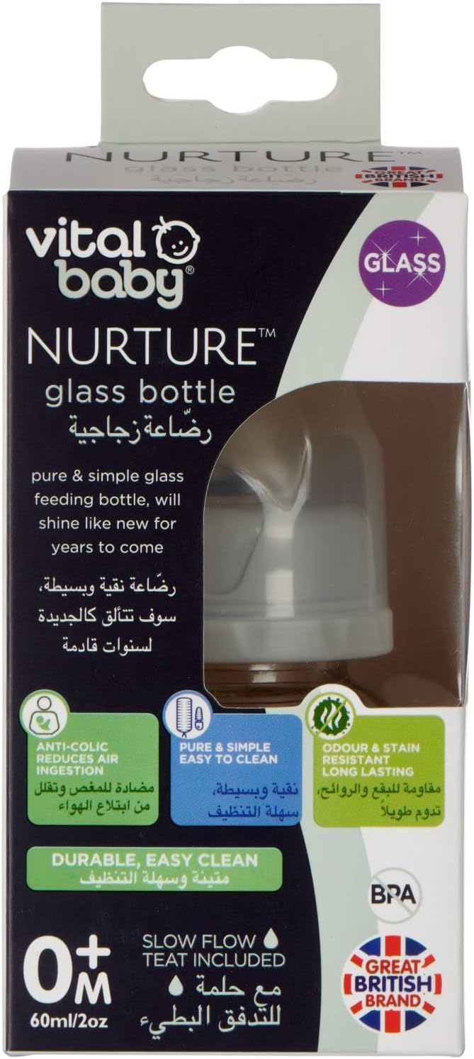 Vital Baby Nurture Glass Feeding Bottle 60 ml