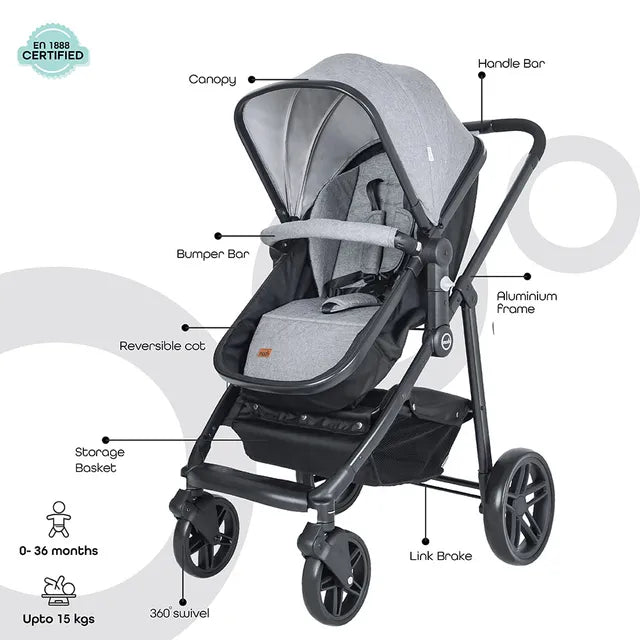 MOON Tres 3 in 1 Travel System - Grey