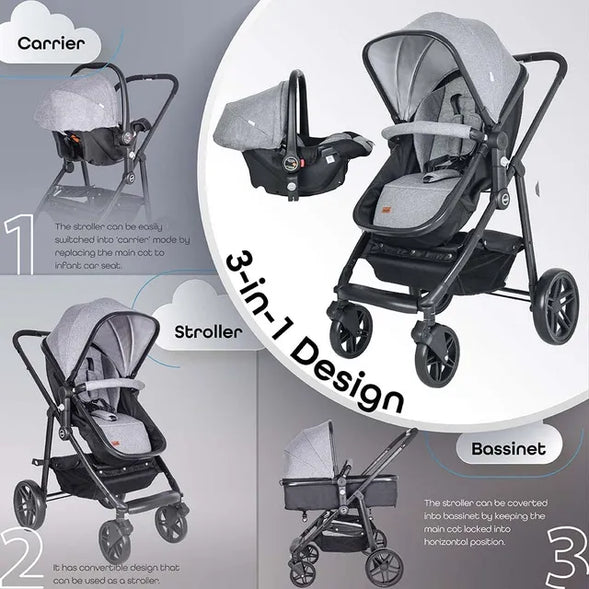 MOON Tres 3 in 1 Travel System - Grey