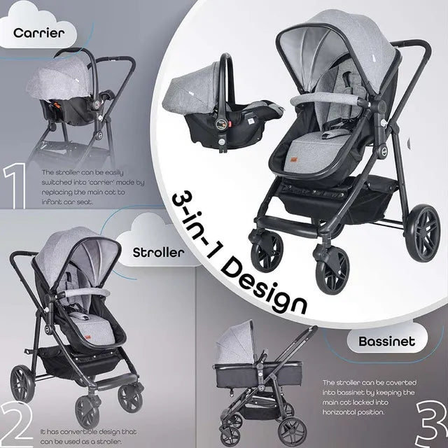 MOON Tres 3 in 1 Travel System - Grey