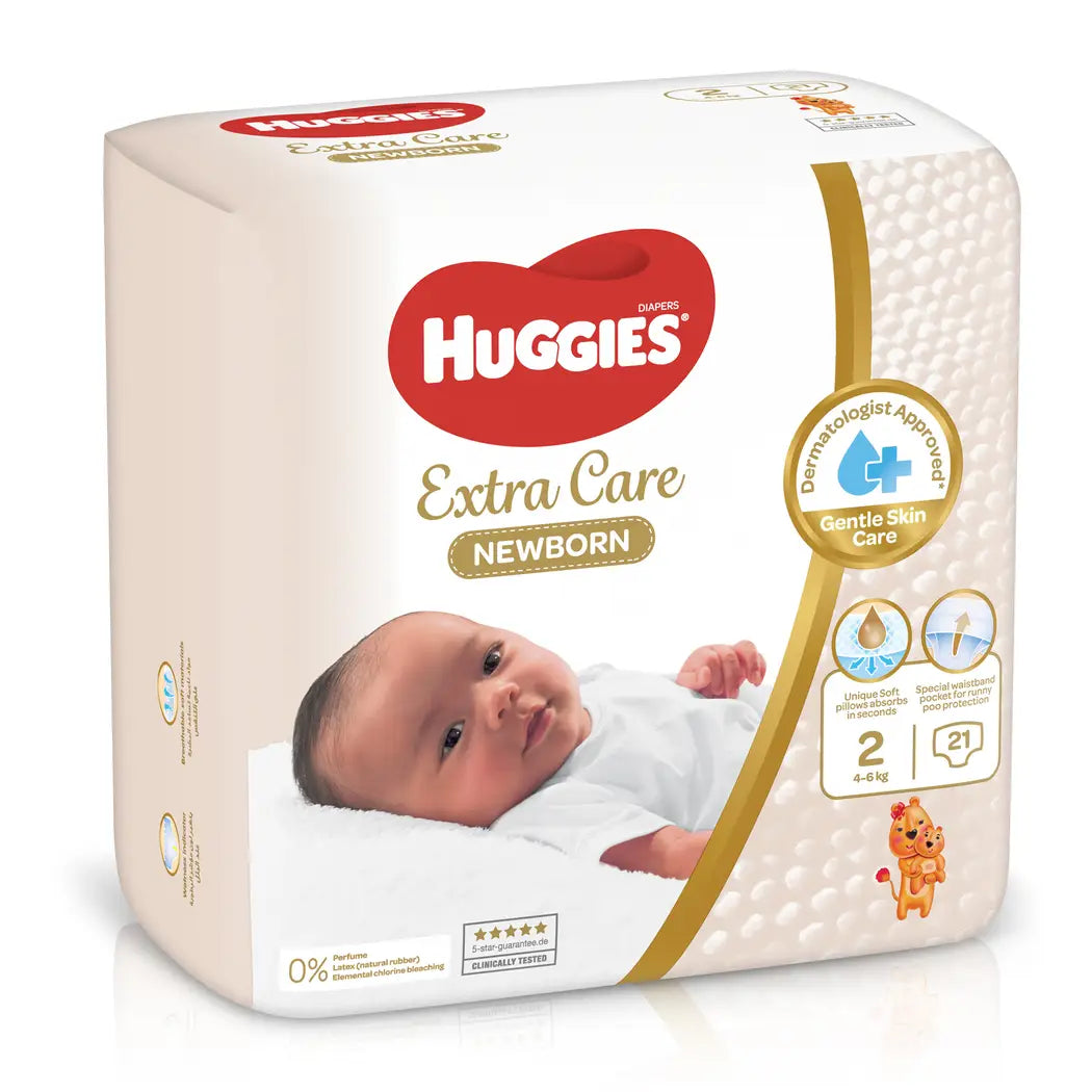 Huggies Diaper Extra Care Newborn Size 2 (21's)