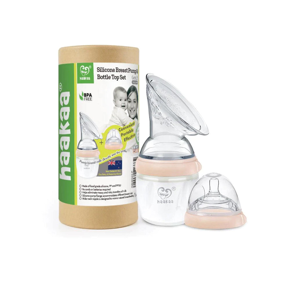 Haakaa Gen. 3 160ml Silicone Breast Pump & Bottle Top Set