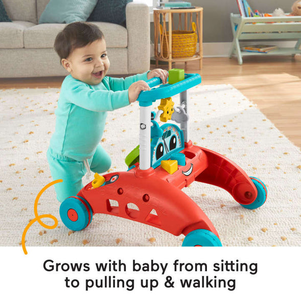 Fisher-Price 2-Sided Steady Speed Walker, Car-themed Baby Learning Toy
