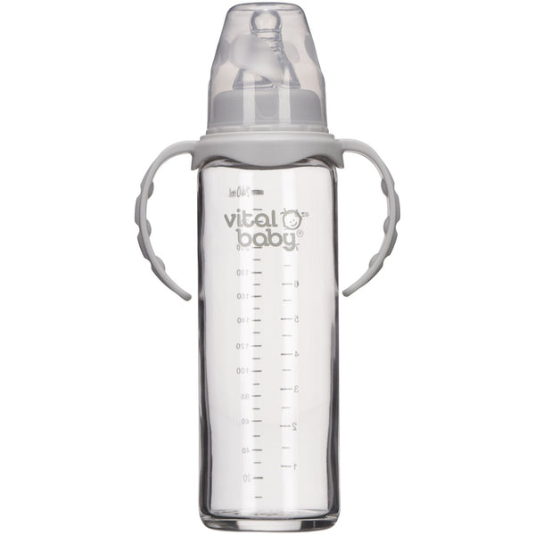 Vital Baby Nurture Glass Bottle With Handles 240 ml