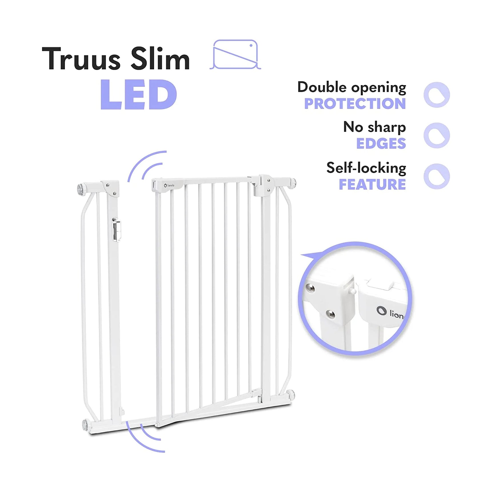 Lionelo Truus Slim Led Baby Gate - MamaApp