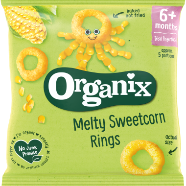 Organix Melty Sweetcorn Rings Organic Corn Snacks