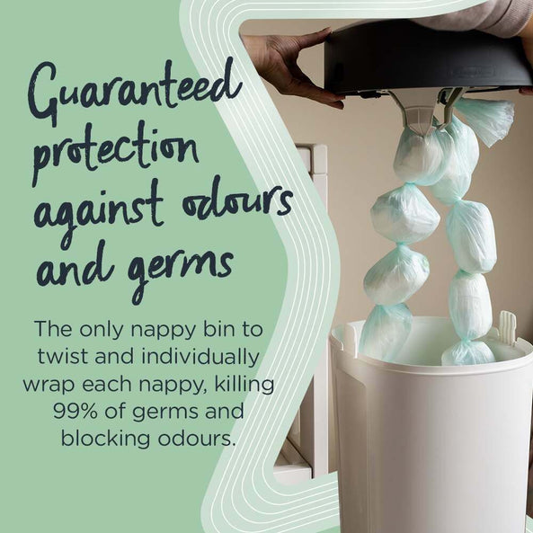 Tommee Tippee Twist and Click Advanced Nappy Disposal Sangenic + 12pcs Refill - White