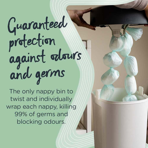Tommee Tippee Twist and Click Advanced Nappy Disposal Sangenic + 12pcs Refill - White