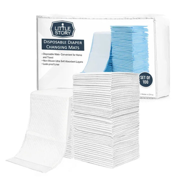 Little Story Disposable Diaper Changing Mats (100's) White