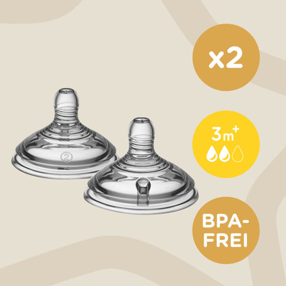 Tommee Tippee Closer to Nature 2X MED FLOW TEAT - MamaApp