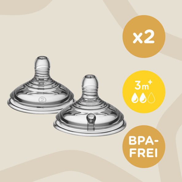 Tommee Tippee Closer to Nature 2X MED FLOW TEAT - MamaApp