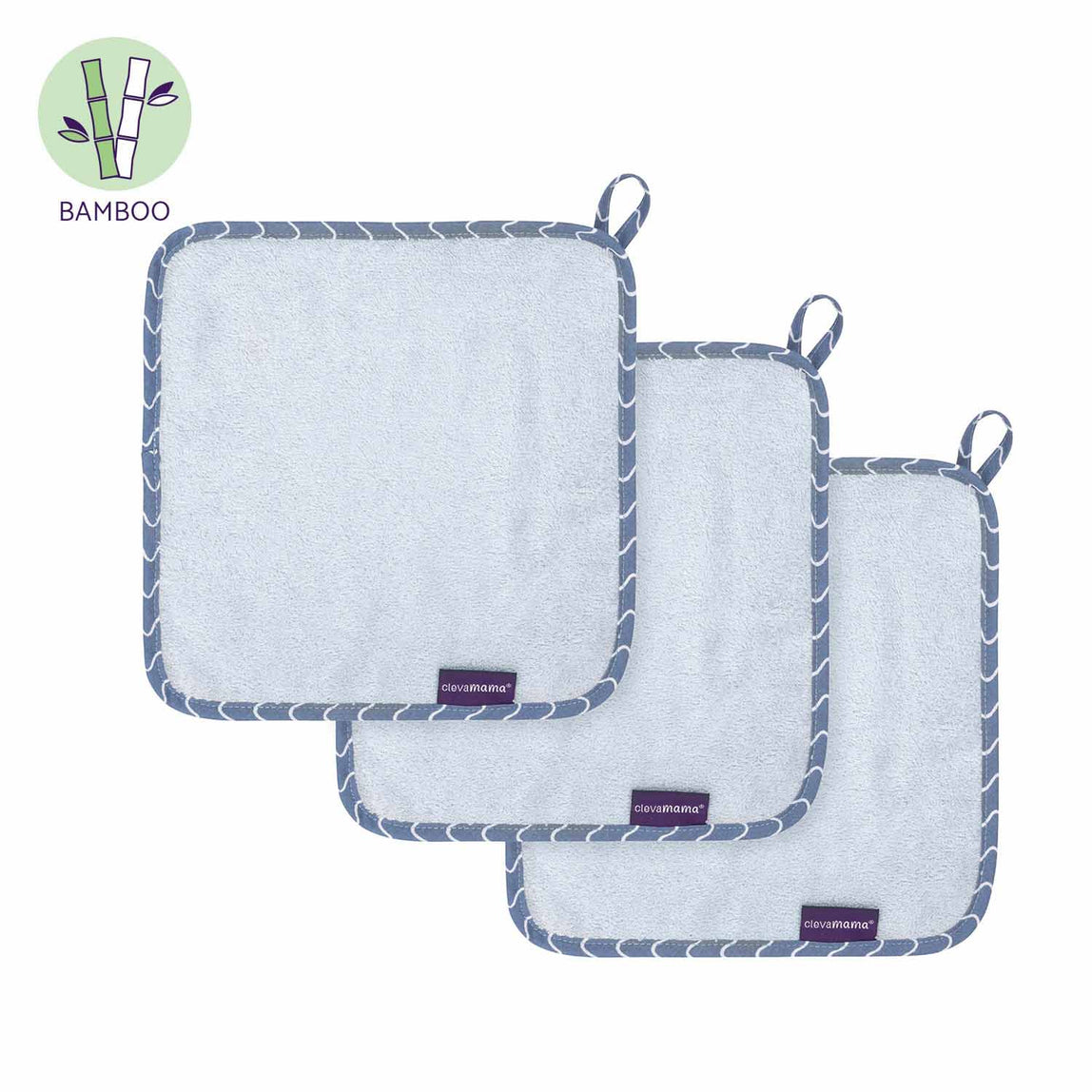 ClevaMama Bamboo Baby Washcloth Set (3Pk) - MamaApp