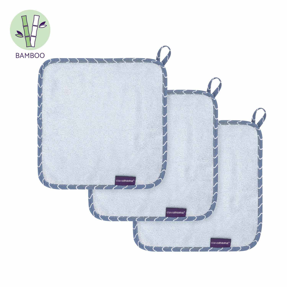 ClevaMama Bamboo Baby Washcloth Set (3Pk)