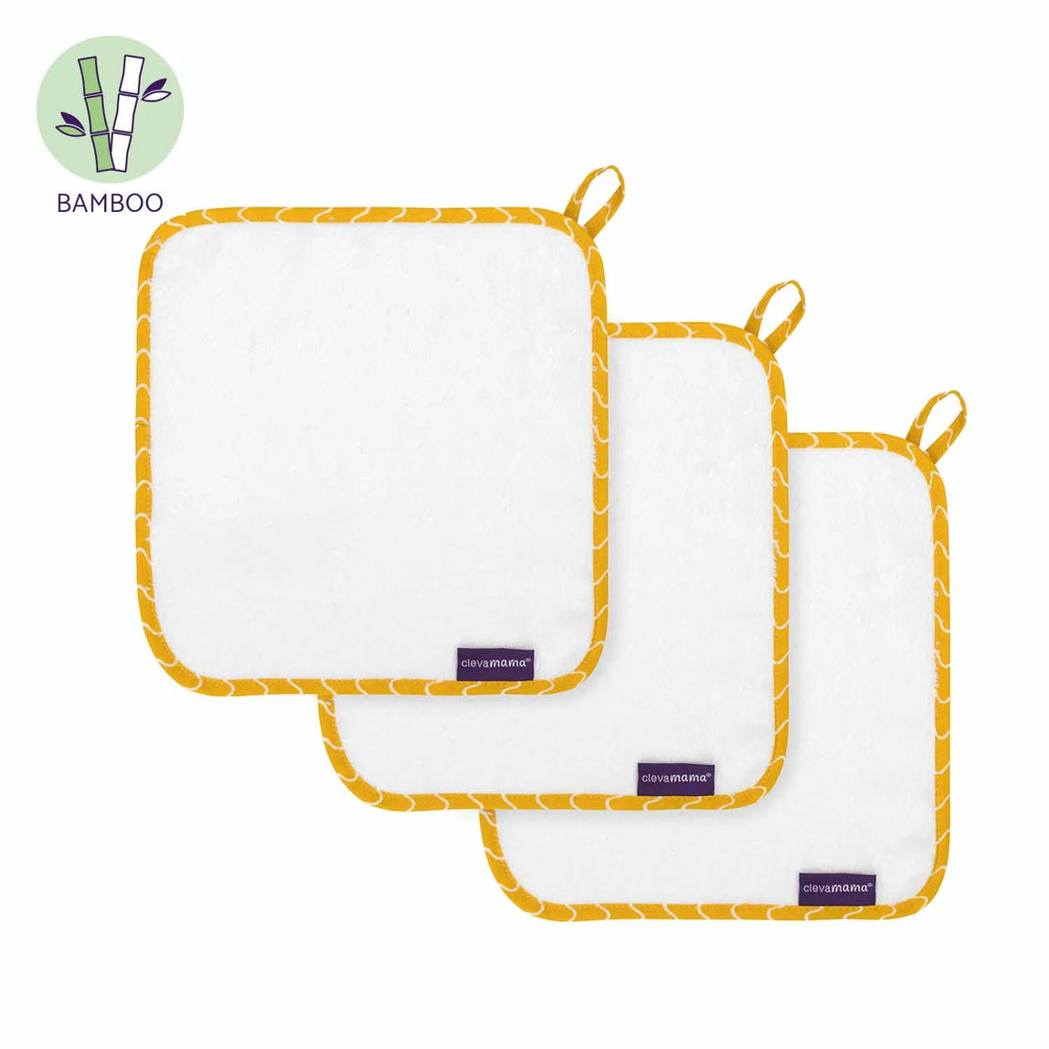 ClevaMama Bamboo Baby Washcloth Set (3Pk) - MamaApp