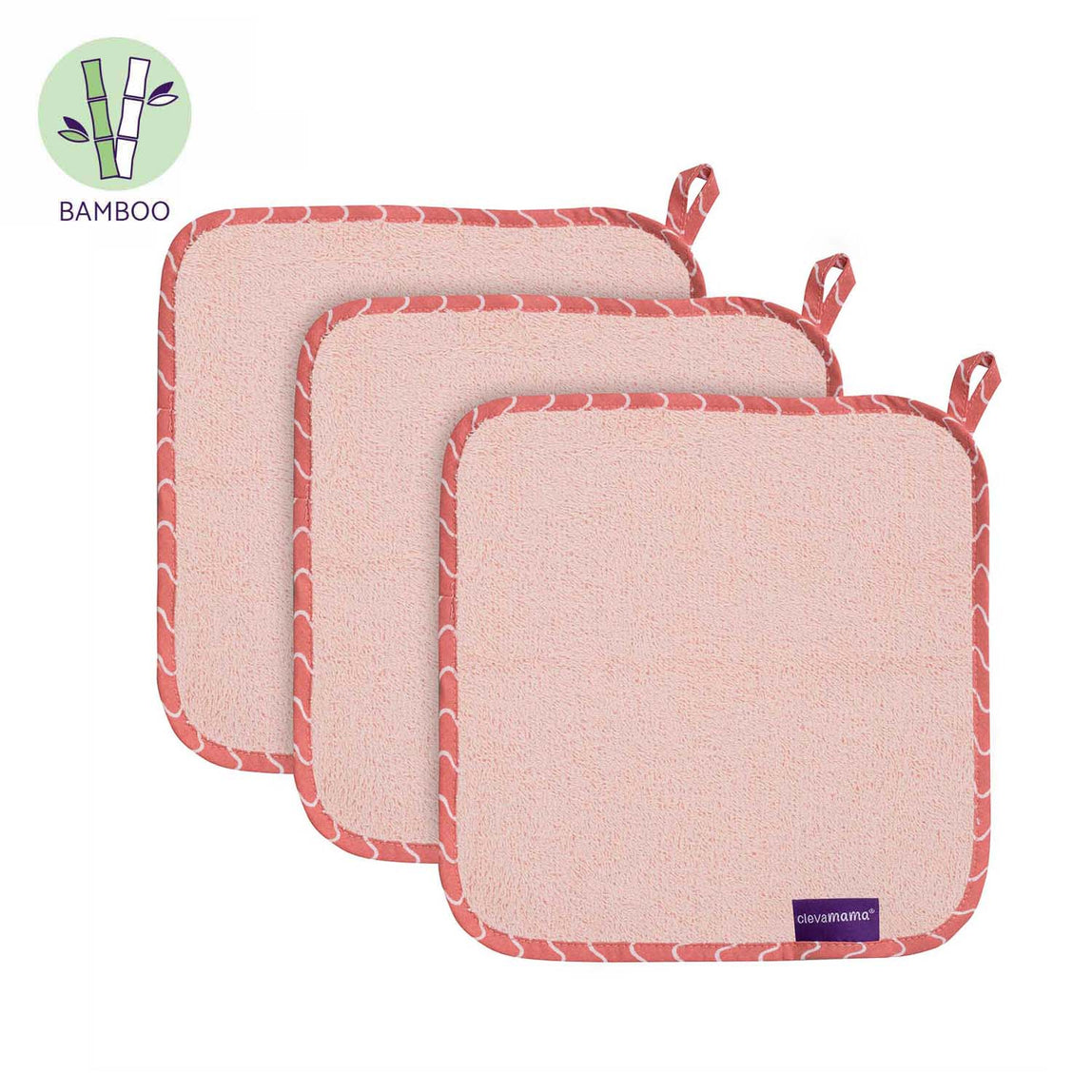 ClevaMama Bamboo Baby Washcloth Set (3Pk) - MamaApp
