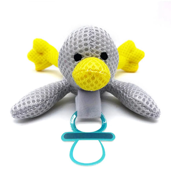 BabyWorks BibiPals Grey Pacifier Holder Duck Breathable - Quack - MamaApp