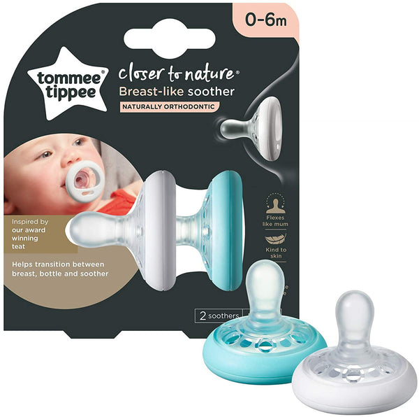 Tommee Tippee Closer To Nature Breast Like Soother,  Pack of 2,  (0-6 months)