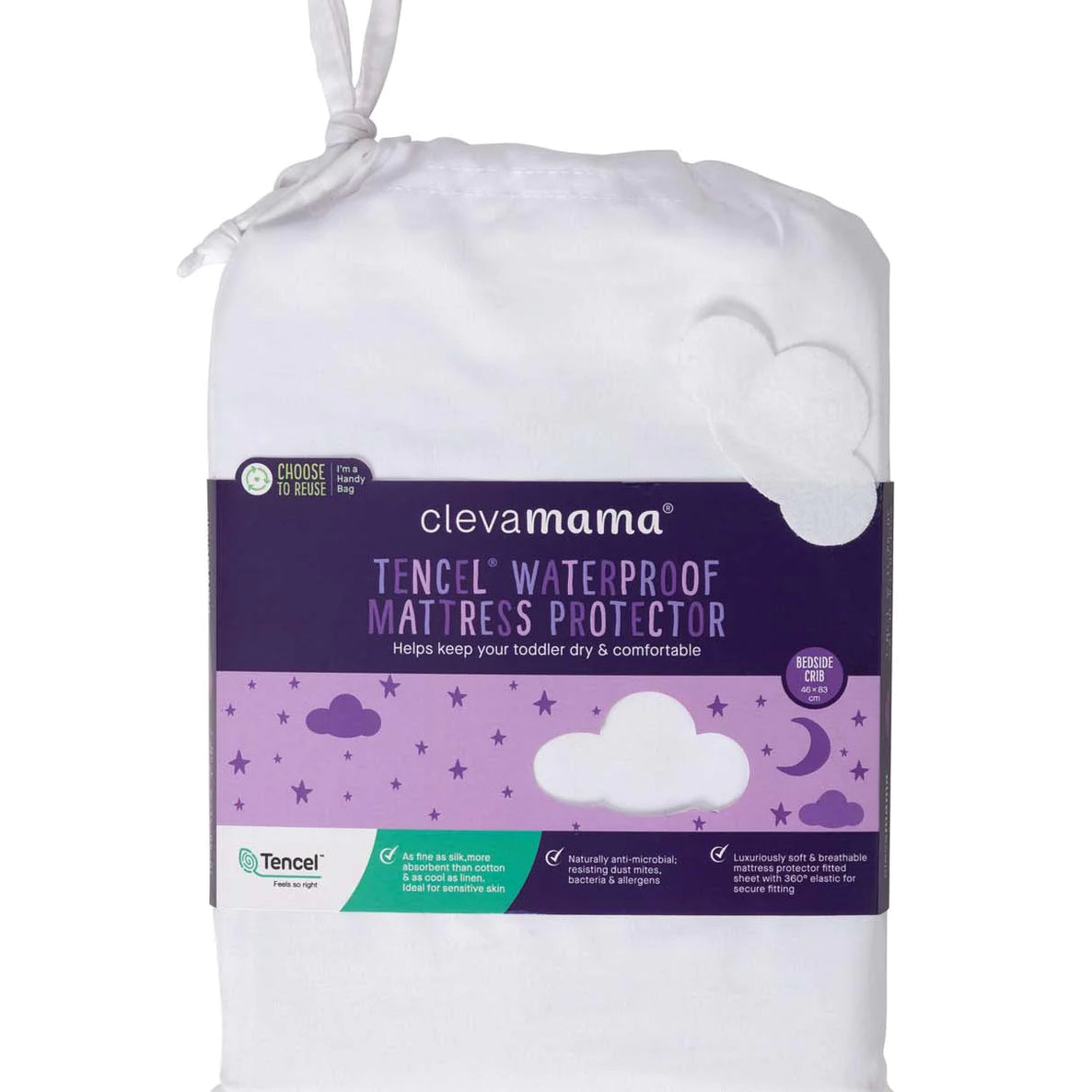 ClevaMama Brushed Cotton Waterproof Mattress Protector Bedside Crib - MamaApp