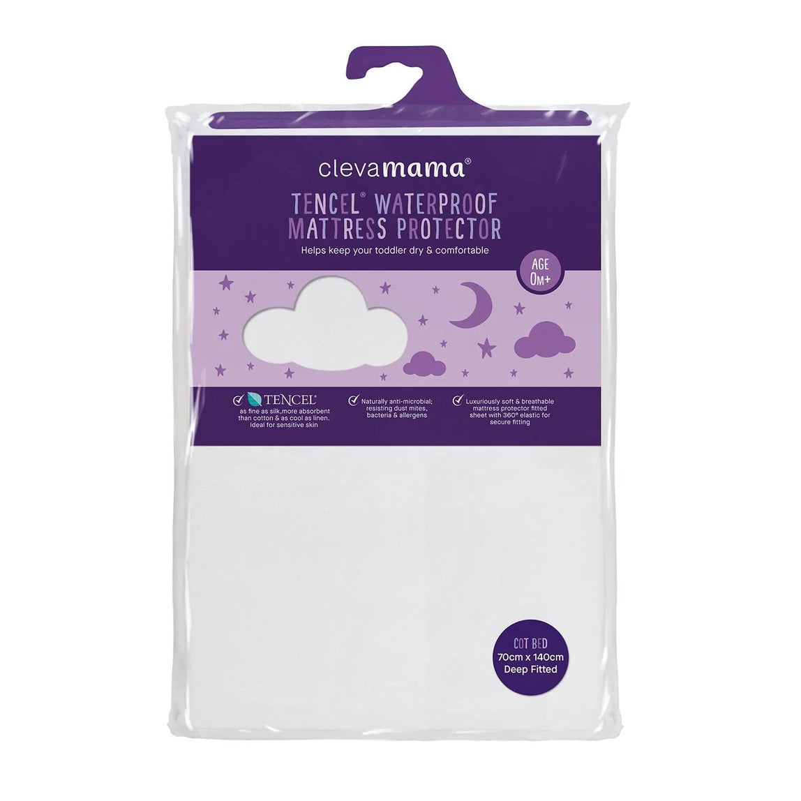 ClevaMama Tencel Fitted Waterproof Mattress Protector Cot Bed - MamaApp