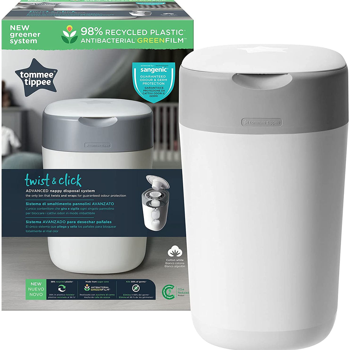 Tommee Tippee Twist & Click Advance Nappy Bin - MamaApp