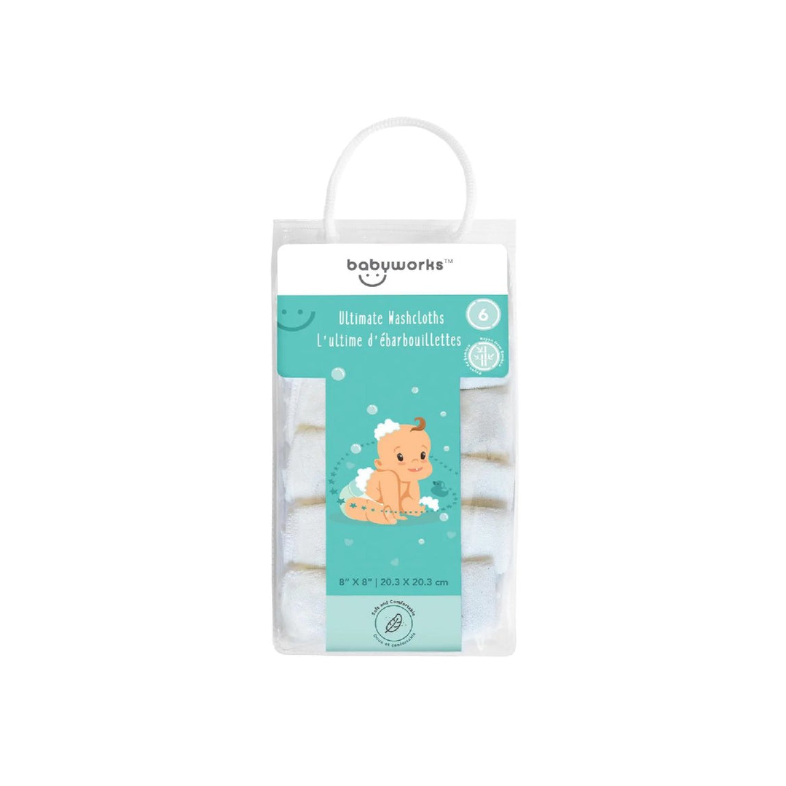 Baby Works Bamboo Washcloth 6 Packs - MamaApp