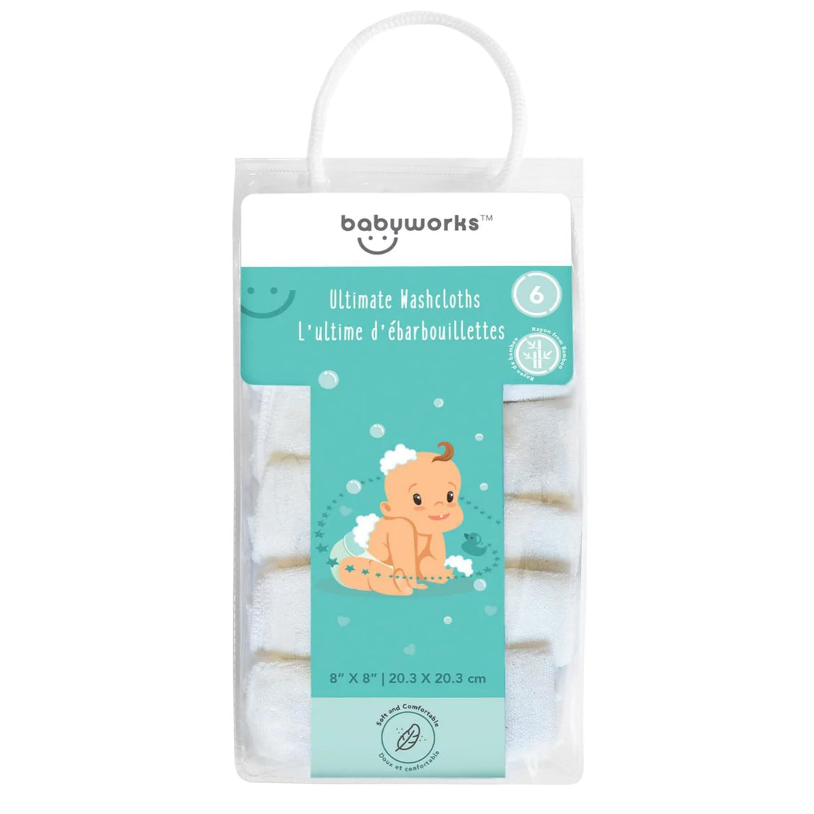 Baby Works Bamboo Washcloth 6 Packs - MamaApp