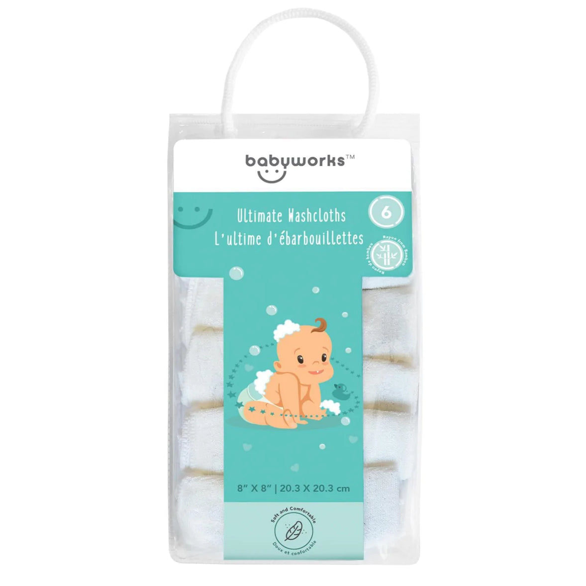 Baby Works Bamboo Washcloth 6 Packs